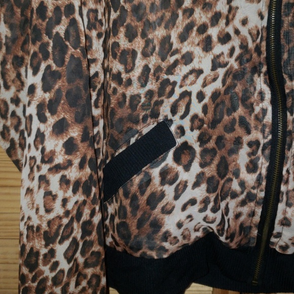 Plus Size Chiffon Cropped Bomber - Picture 3 of 3